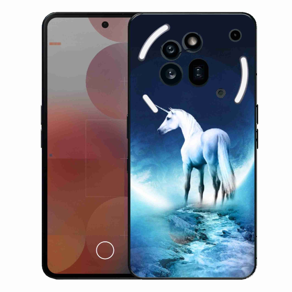 Gélový kryt mmCase na Nothing Phone (3a) Pro - biely jednorožec