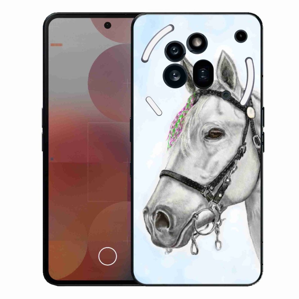Gélový kryt mmCase na Nothing Phone (3a) Pro - biely kôň 1