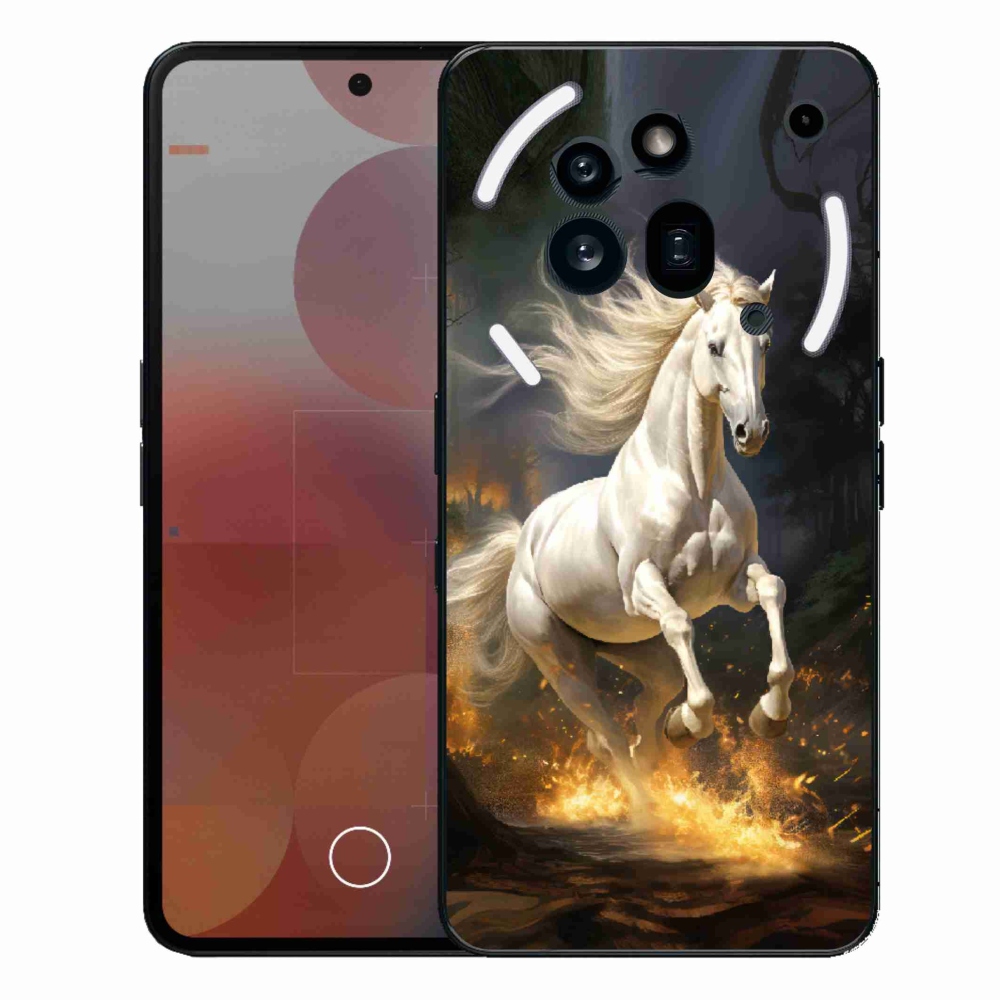 Gélový kryt mmCase na Nothing Phone (3a) Pro - biely kôň 2