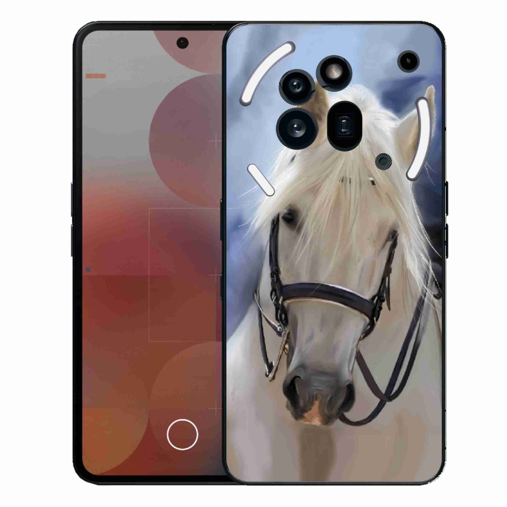 Gélový kryt mmCase na Nothing Phone (3a) Pro - biely kôň