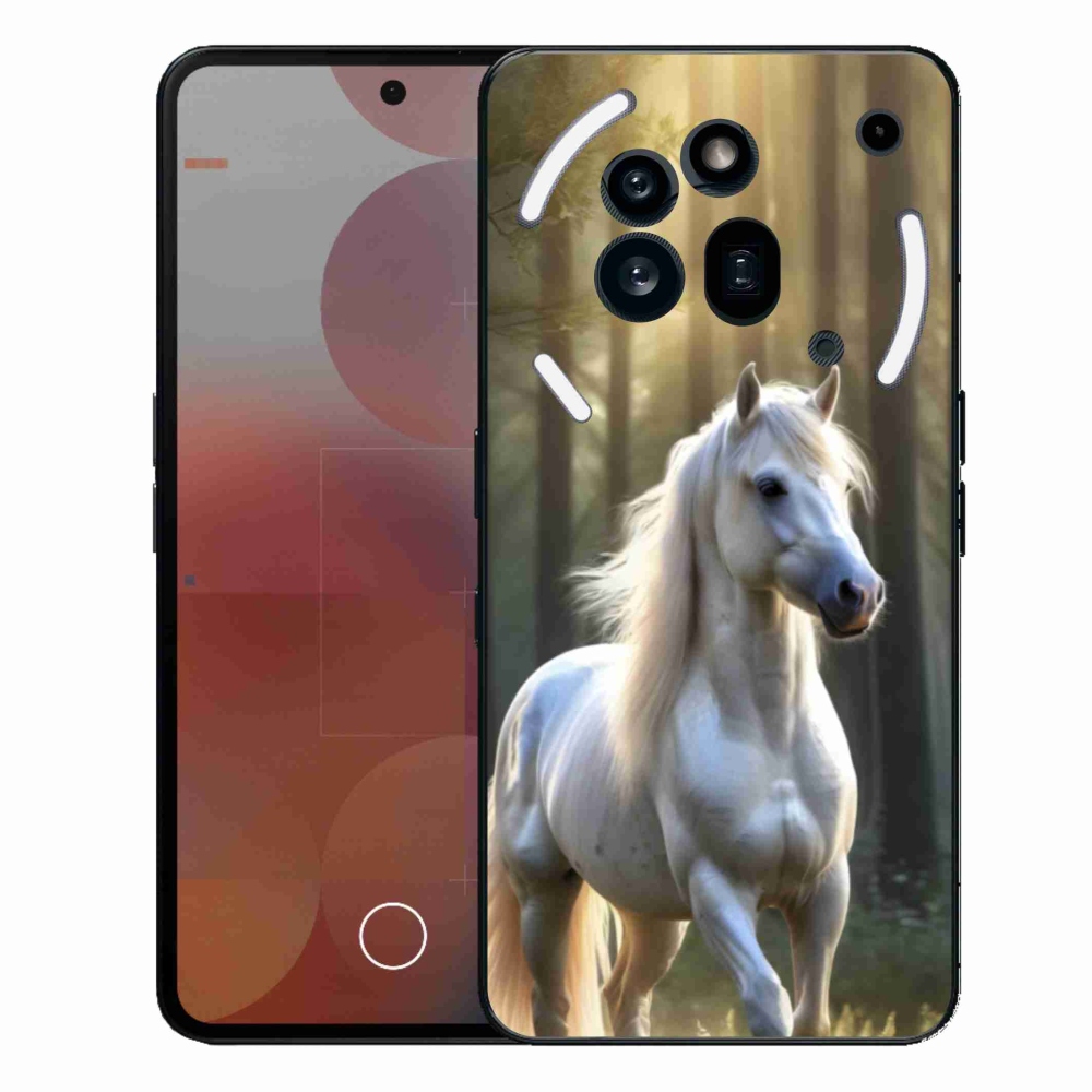 Gélový kryt mmCase na Nothing Phone (3a) Pro - biely kôň 3