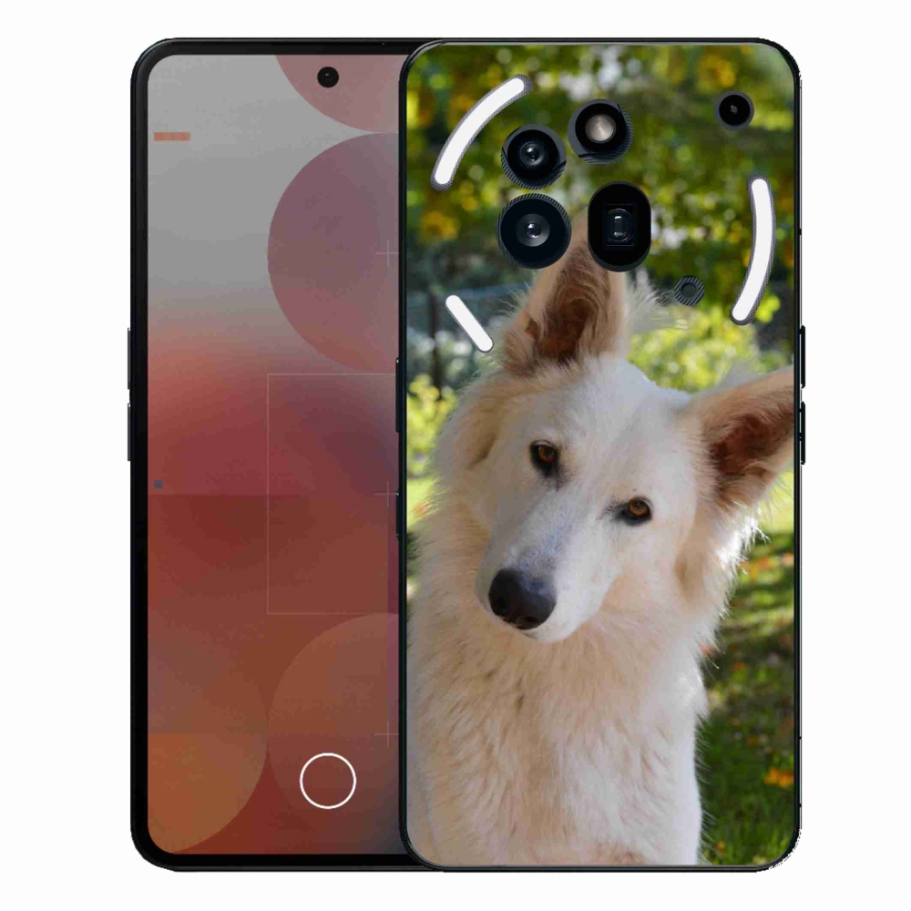 Gélový kryt mmCase na Nothing Phone (3a) Pro - biely švajčiarsky ovčiak 1