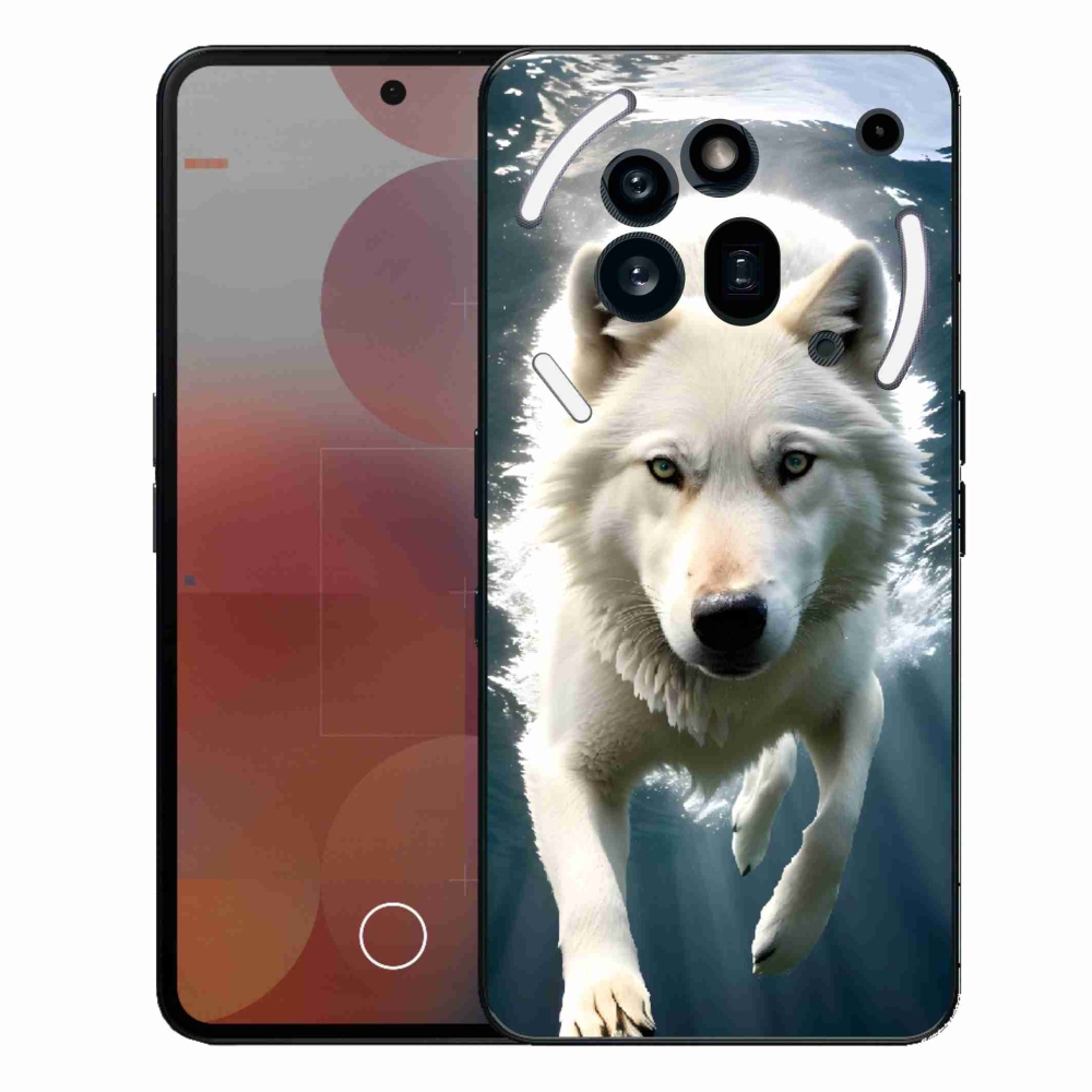 Gélový kryt mmCase na Nothing Phone (3a) Pro - biely vlk