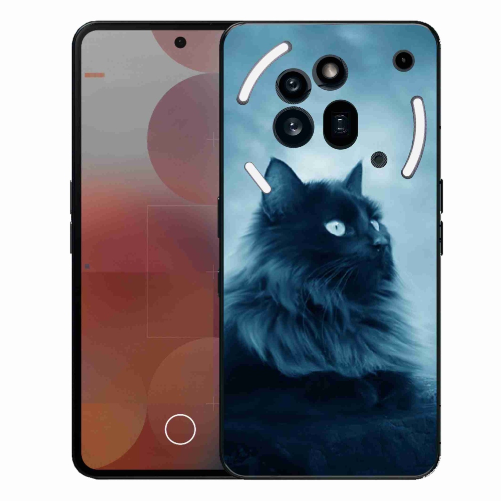 Gélový kryt mmCase na Nothing Phone (3a) Pro - čierna mačka 1