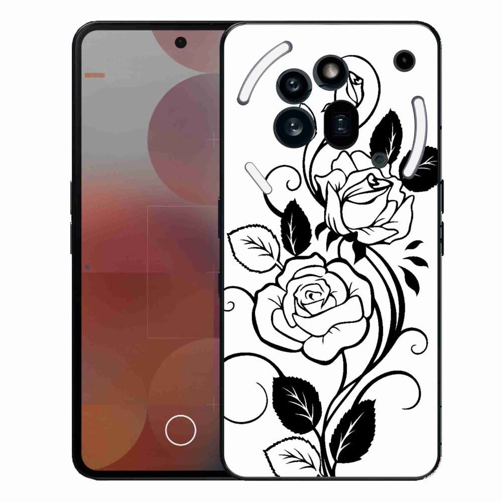 Gélový kryt mmCase na Nothing Phone (3a) Pro - čiernobiela ruža