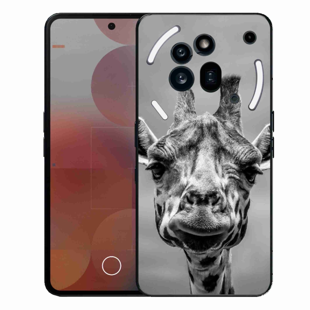 Gélový kryt mmCase na Nothing Phone (3a) Pro - čiernobiela žirafa