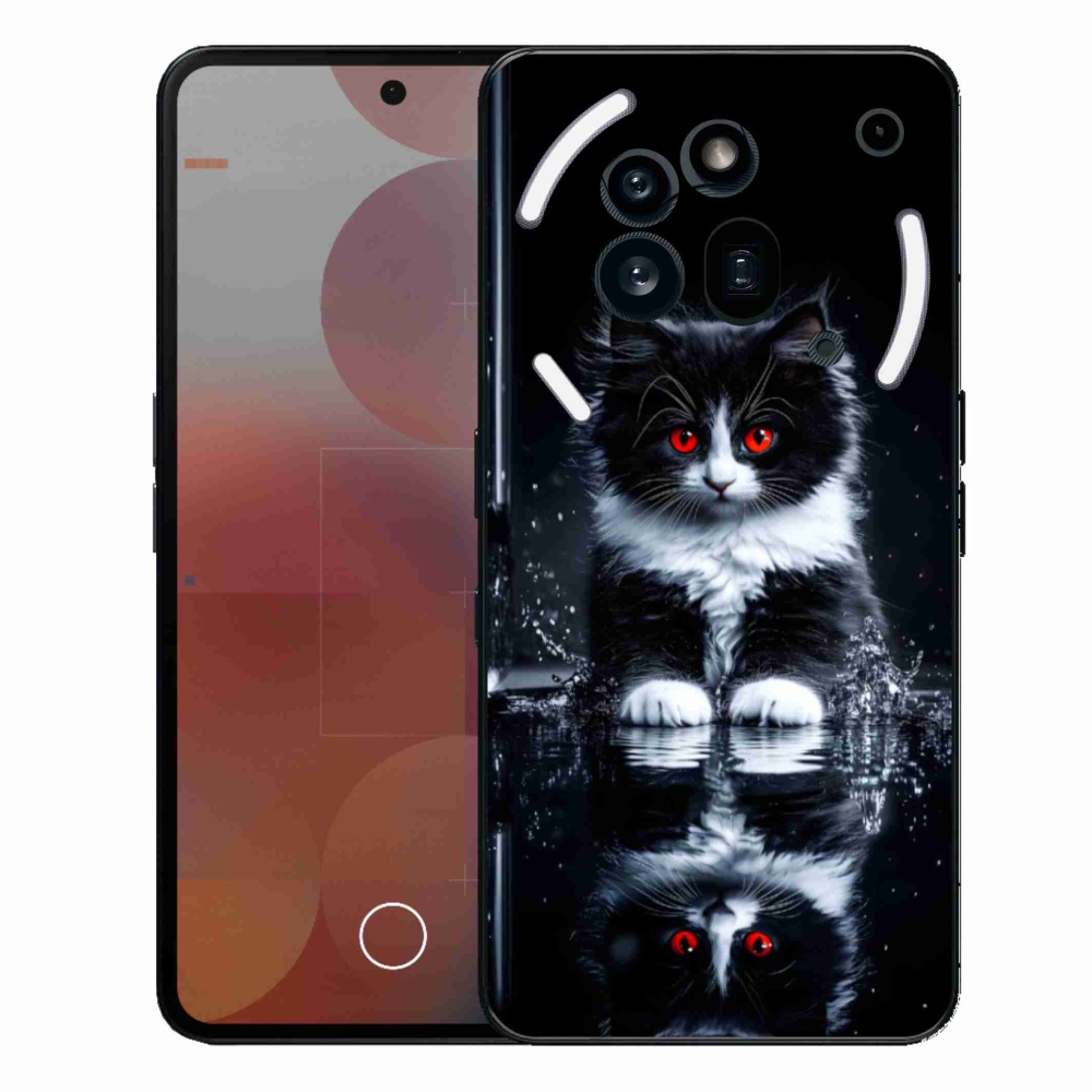 Gélový kryt mmCase na Nothing Phone (3a) Pro - čiernobiele mačiatko