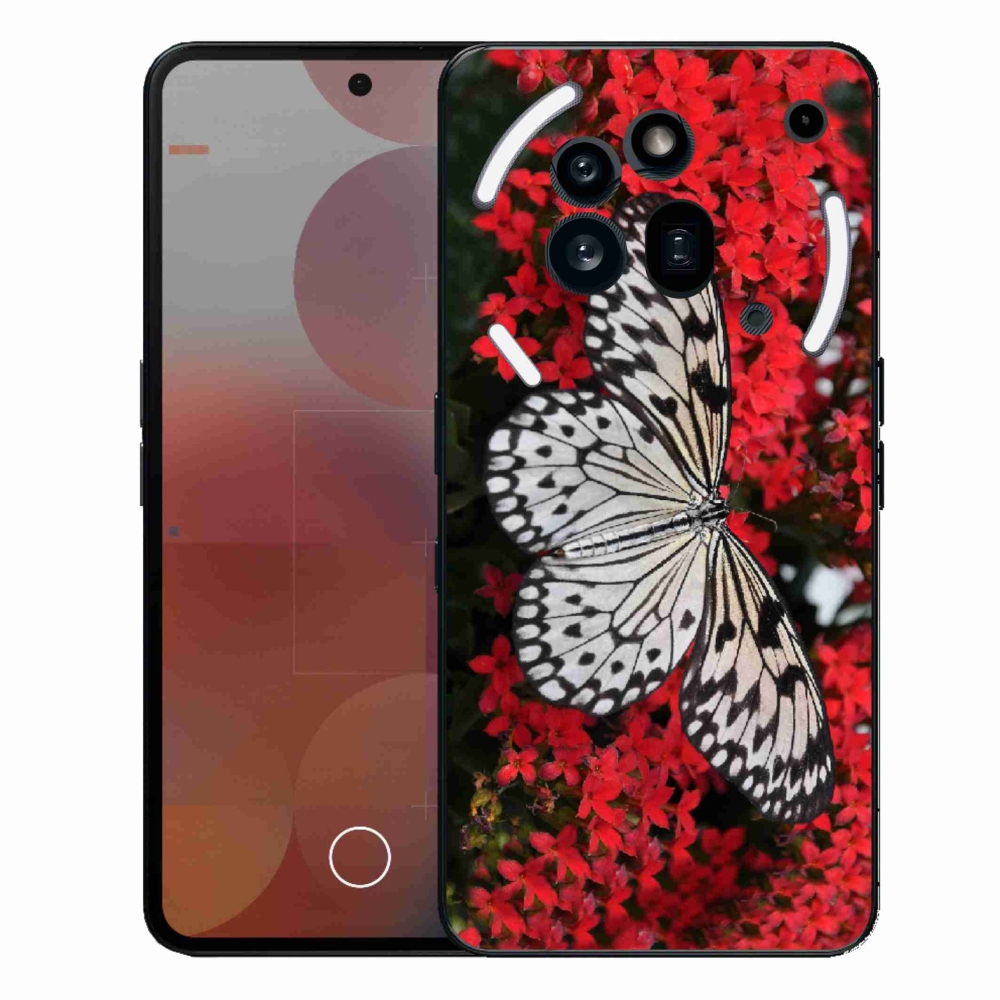 Gélový kryt mmCase na Nothing Phone (3a) Pro - čiernobiely motýľ 1