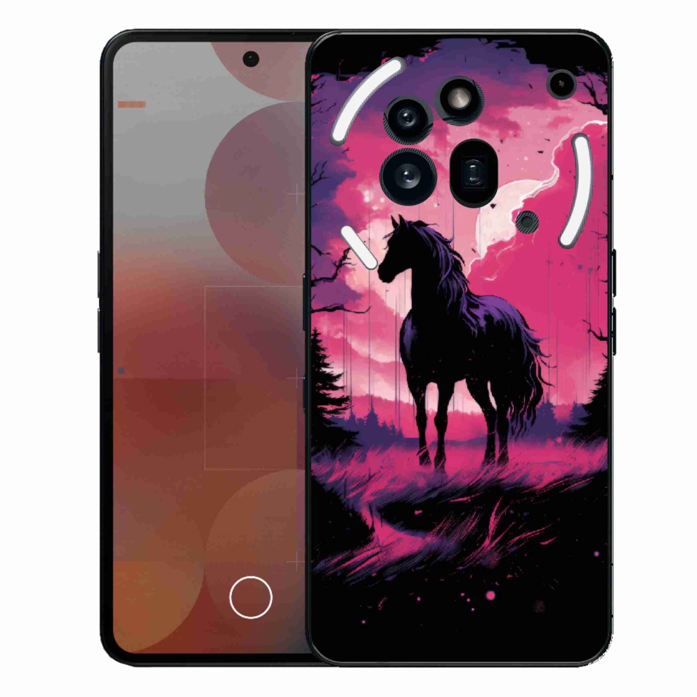 Gélový kryt mmCase na Nothing Phone (3a) Pro - čierny kreslený kôň 1