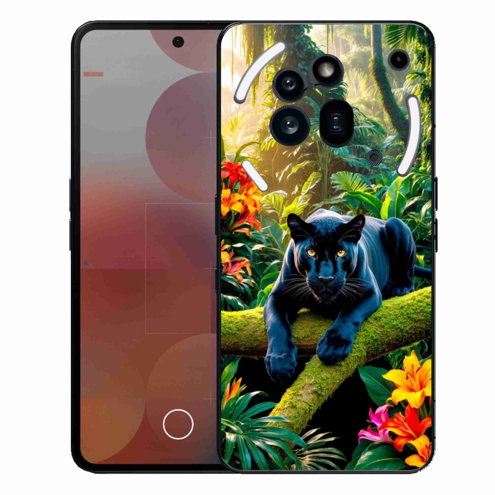 Gélový kryt mmCase na Nothing Phone (3a) Pro - čierny panter v džungli