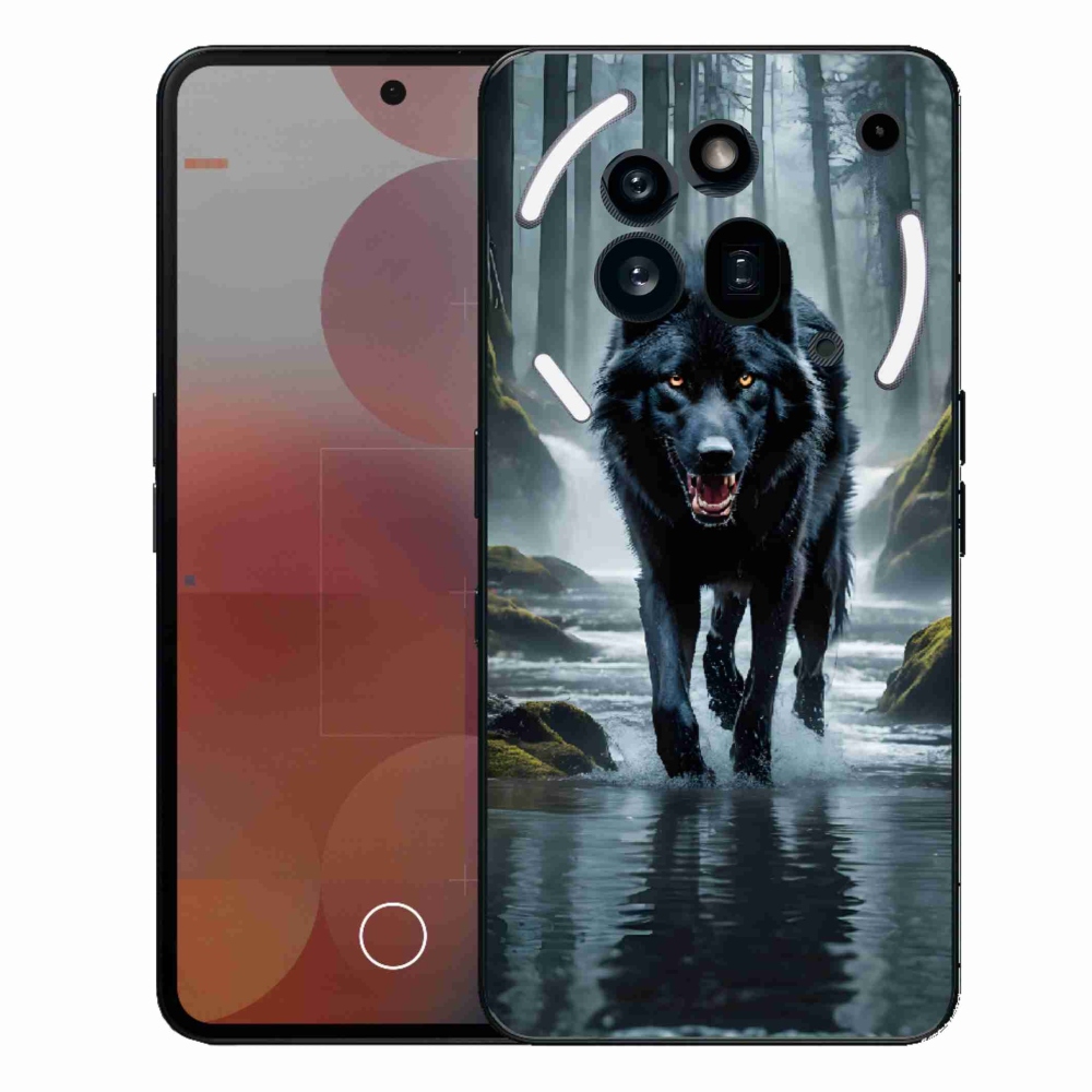 Gélový kryt mmCase na Nothing Phone (3a) Pro - čierny vlk