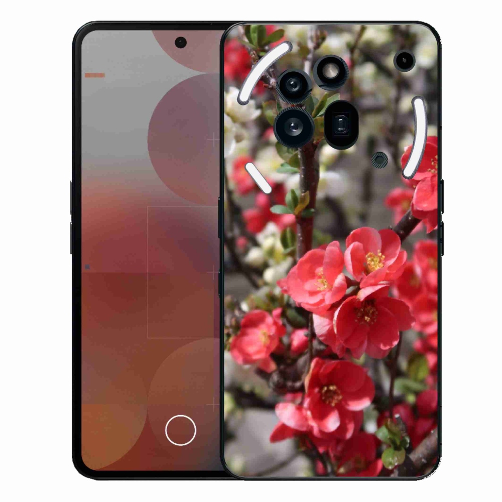 Gélový kryt mmCase na Nothing Phone (3a) Pre - červené kvety