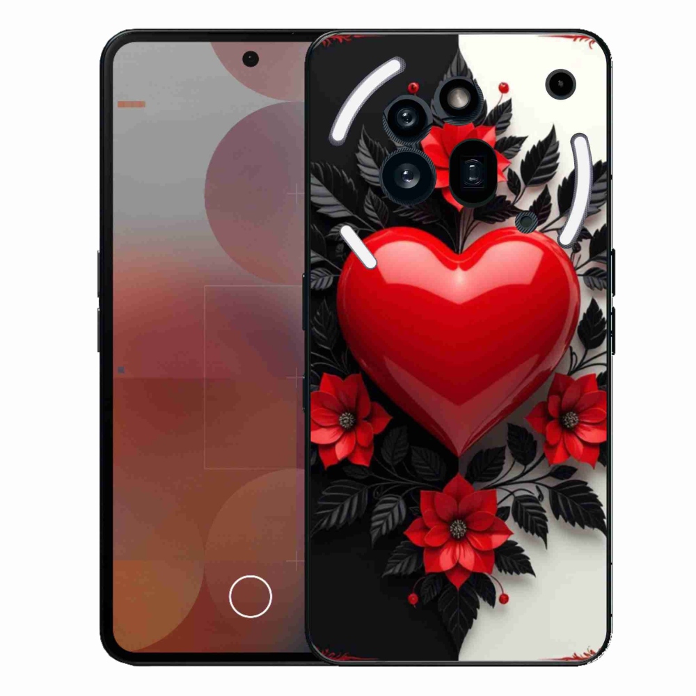 Gélový kryt mmCase na Nothing Phone (3a) Pre - červené srdce