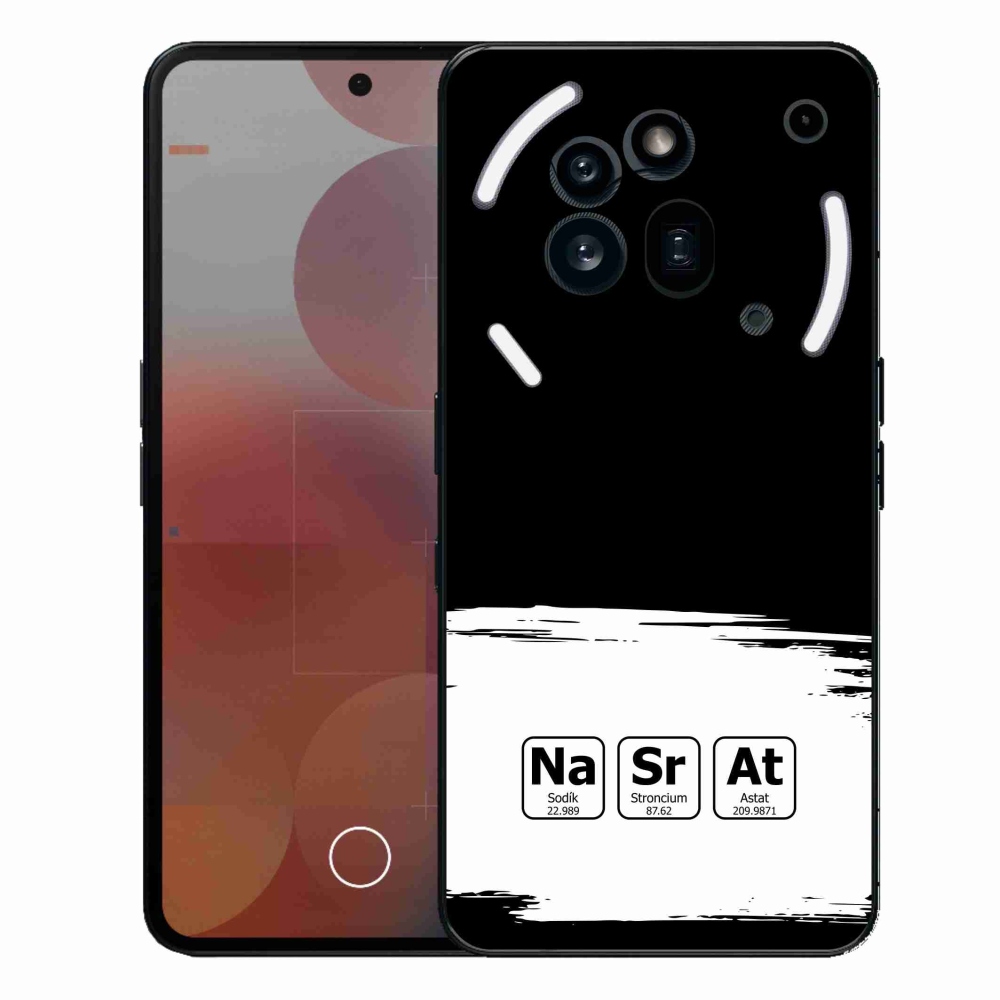 Gélový kryt mmCase na Nothing Phone (3a) Pre - chemické prvky bieločierne pozadie