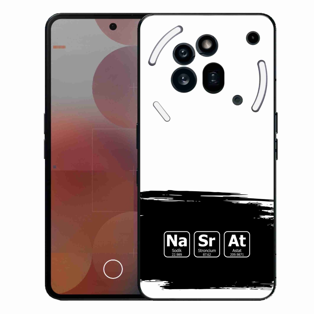 Gélový kryt mmCase na Nothing Phone (3a) Pre - chemické prvky čiernobiele pozadie