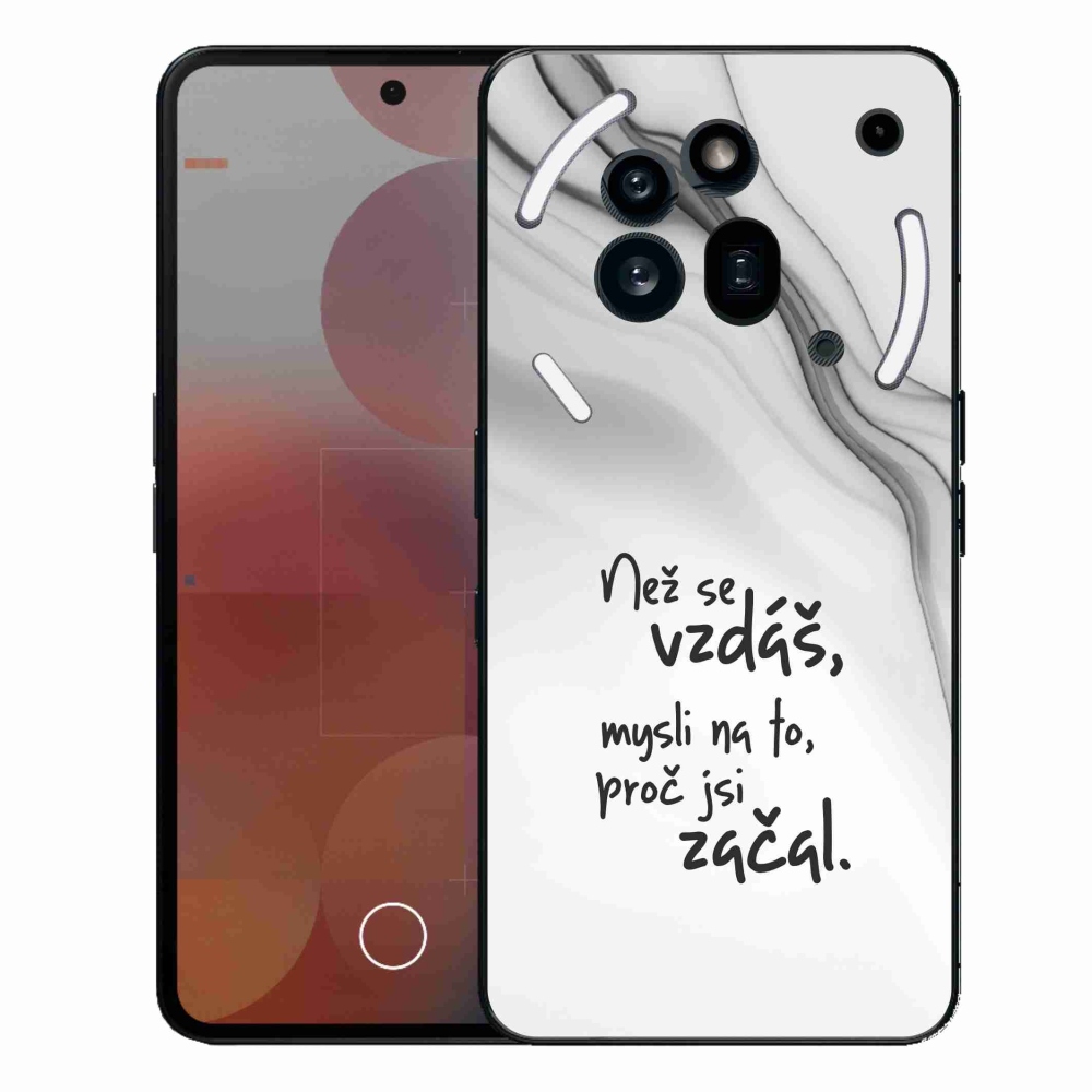 Gélový kryt mmCase na Nothing Phone (3a) Pro - citát 2 biele pozadie
