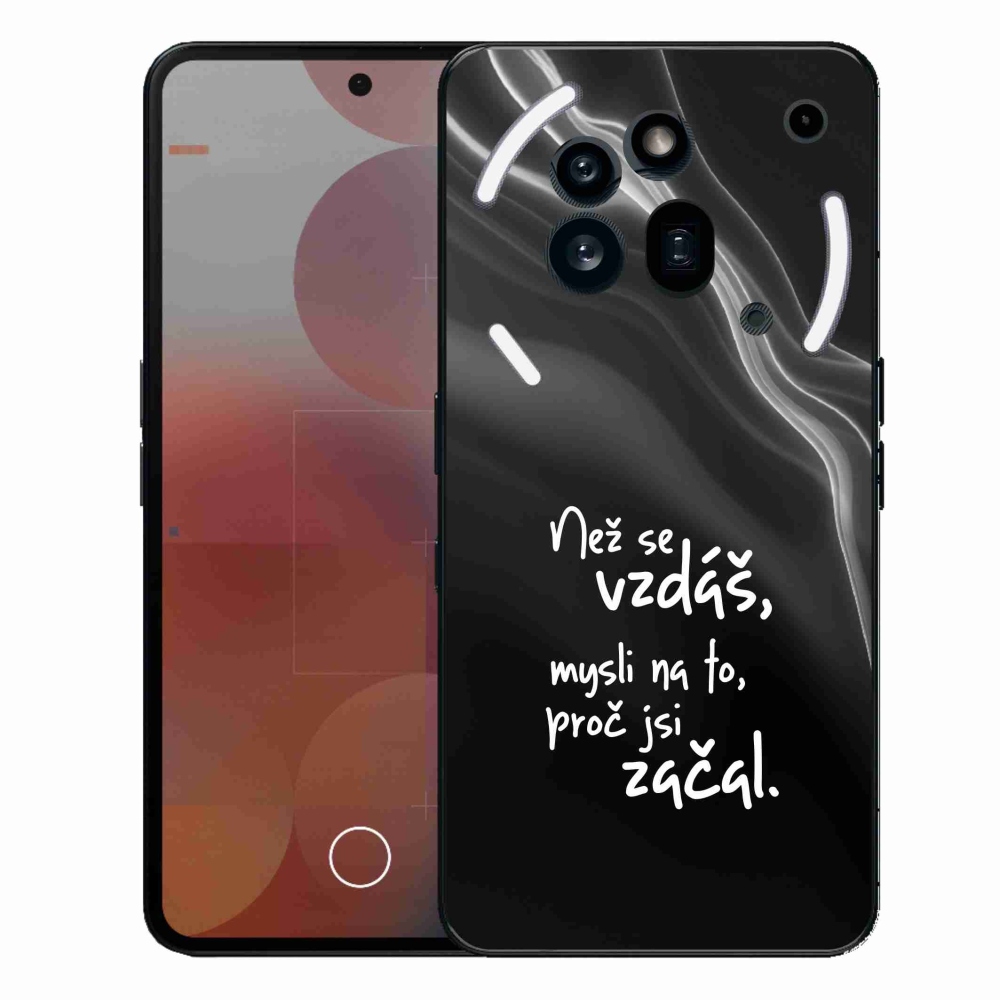 Gélový kryt mmCase na Nothing Phone (3a) Pro - citát 2 čierne pozadie