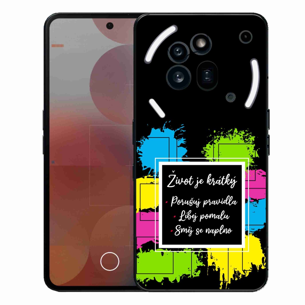 Gélový kryt mmCase na Nothing Phone (3a) Pro - citát 5 čierne pozadie