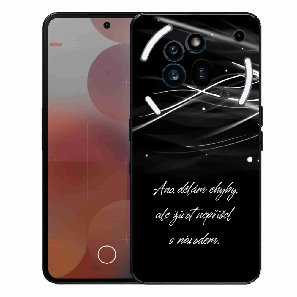 Gélový kryt mmCase na Nothing Phone (3a) Pro - citát čierne pozadie