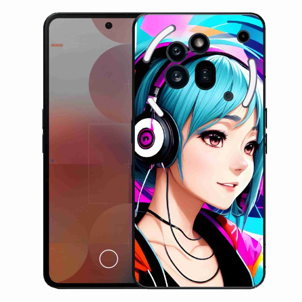 Gélový kryt mmCase na Nothing Phone (3a) Pro - dievča so slúchadlami