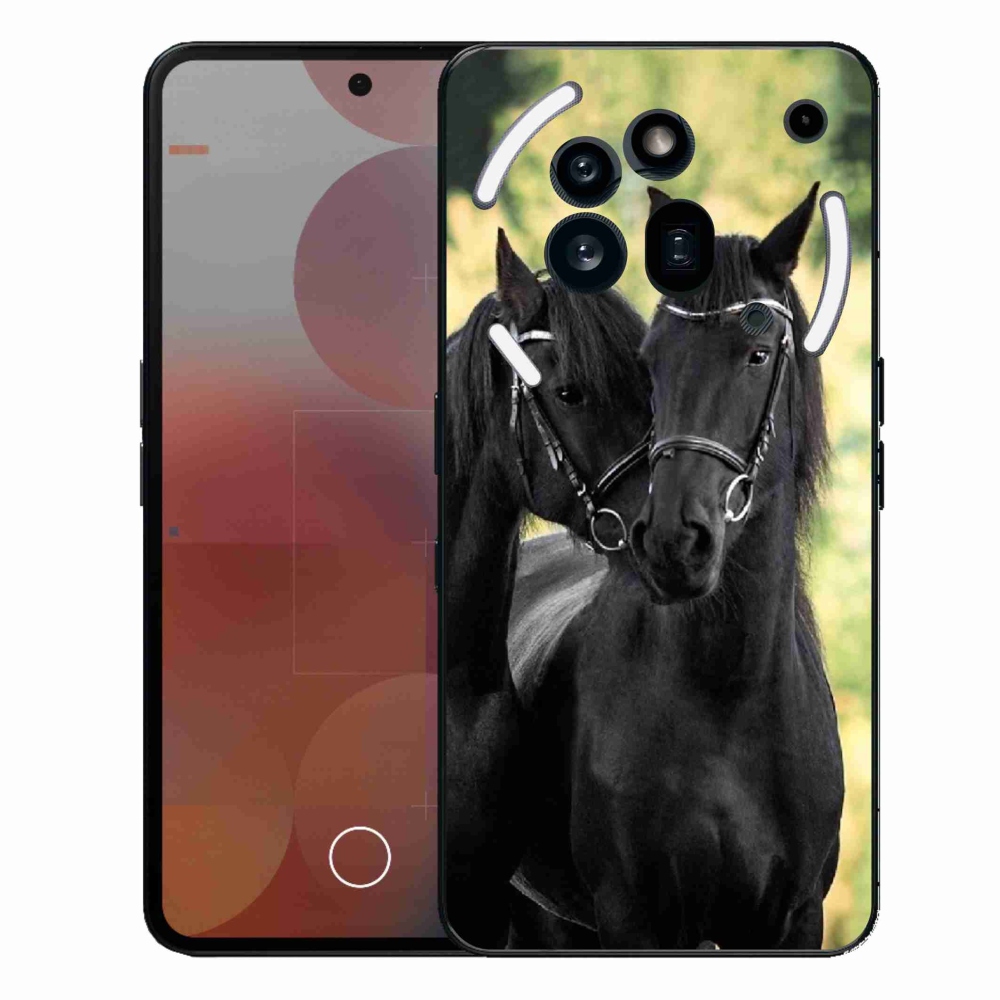 Gélový kryt mmCase na Nothing Phone (3a) Pre - dva čierne kone