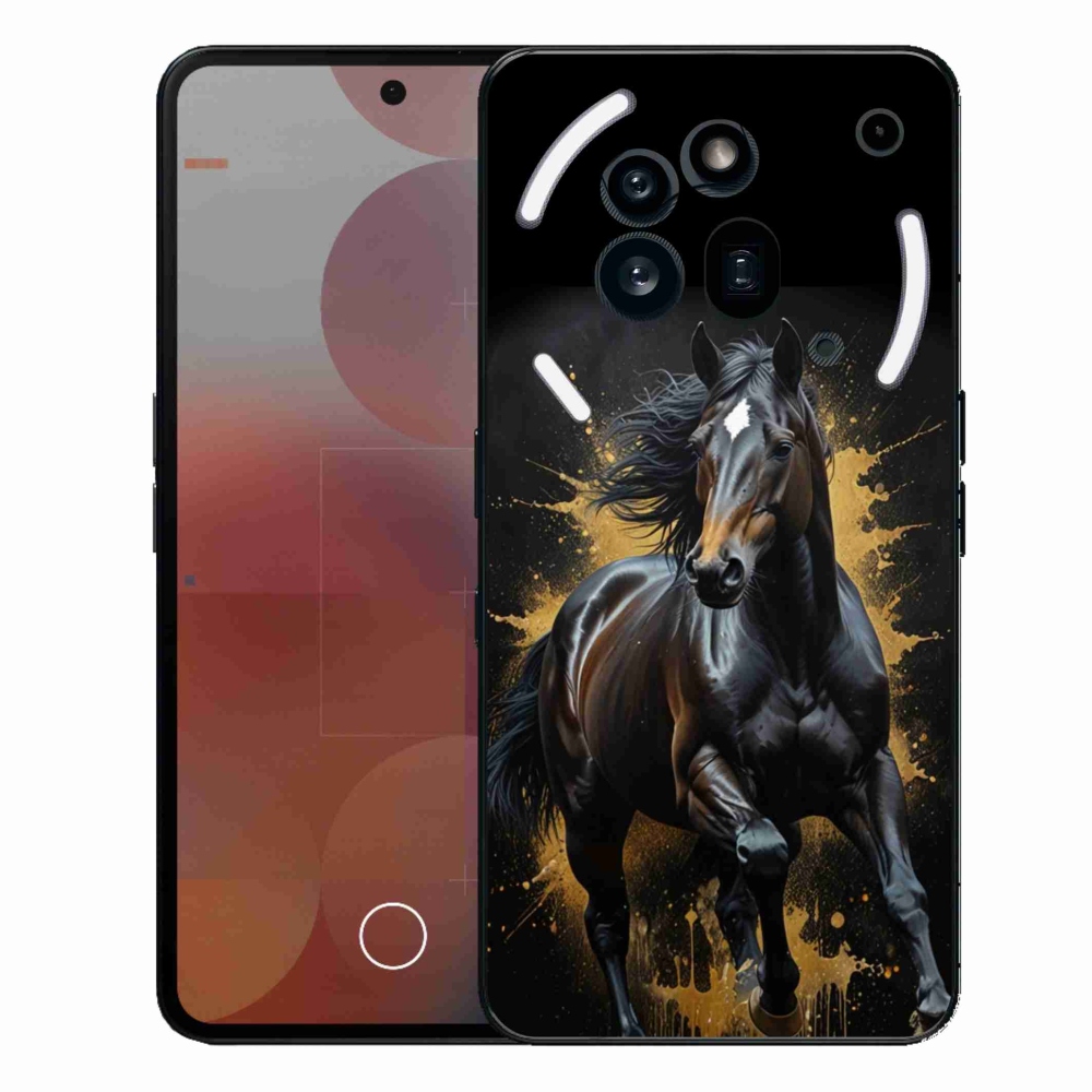 Gélový kryt mmCase na Nothing Phone (3a) Pro - elegantný čierny žrebec