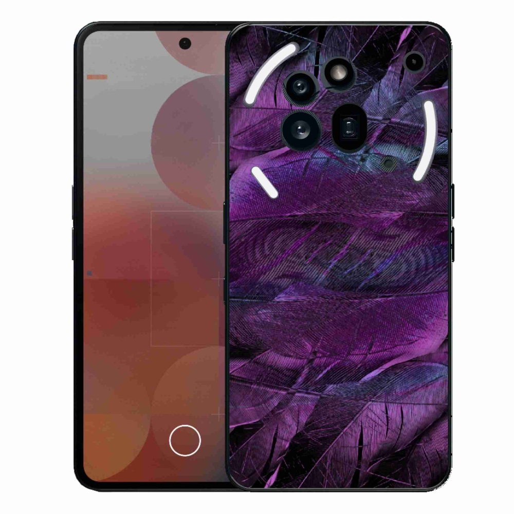 Gélový kryt mmCase na Nothing Phone (3a) Pro - fialové pierka