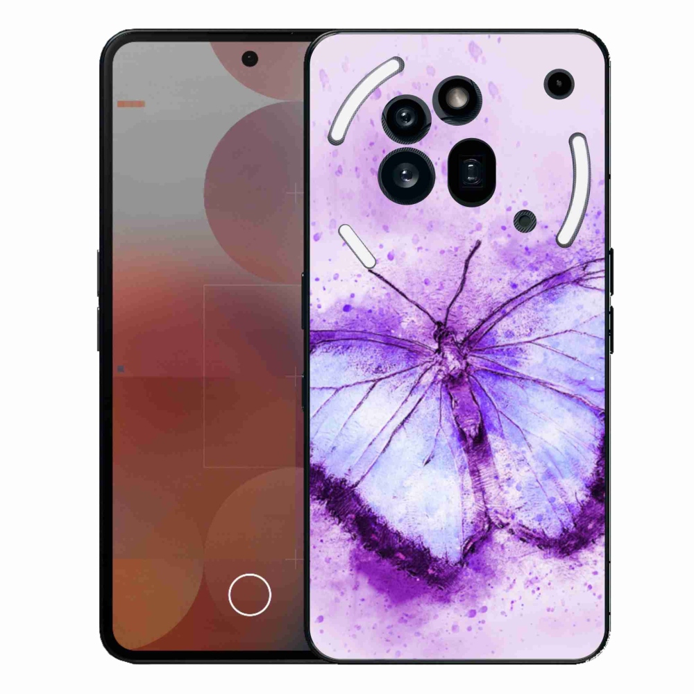 Gélový kryt mmCase na Nothing Phone (3a) Pro - fialový motýľ