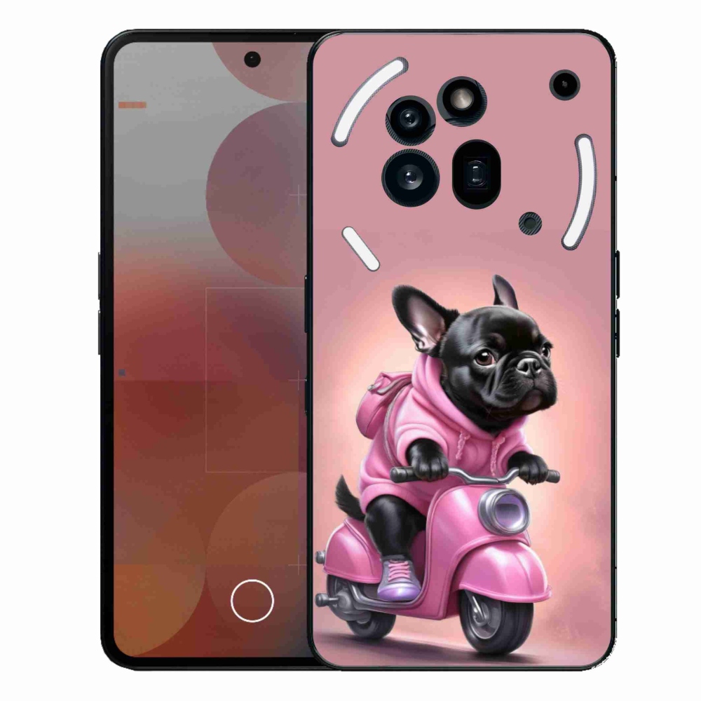 Gélový kryt mmCase na Nothing Phone (3a) Pro - francúzsky buldoček na skútri
