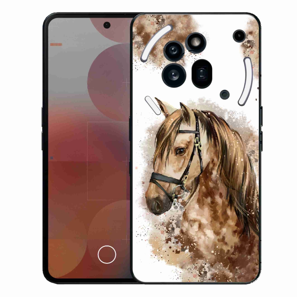 Gélový kryt mmCase na Nothing Phone (3a) Pro - hnedý kreslený kôň