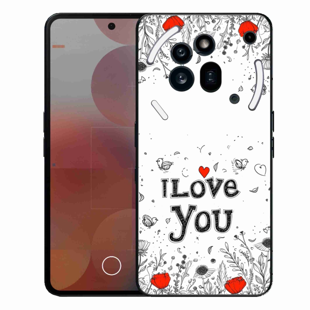 Gélový kryt mmCase na Nothing Phone (3a) Pre - I love you biele pozadie