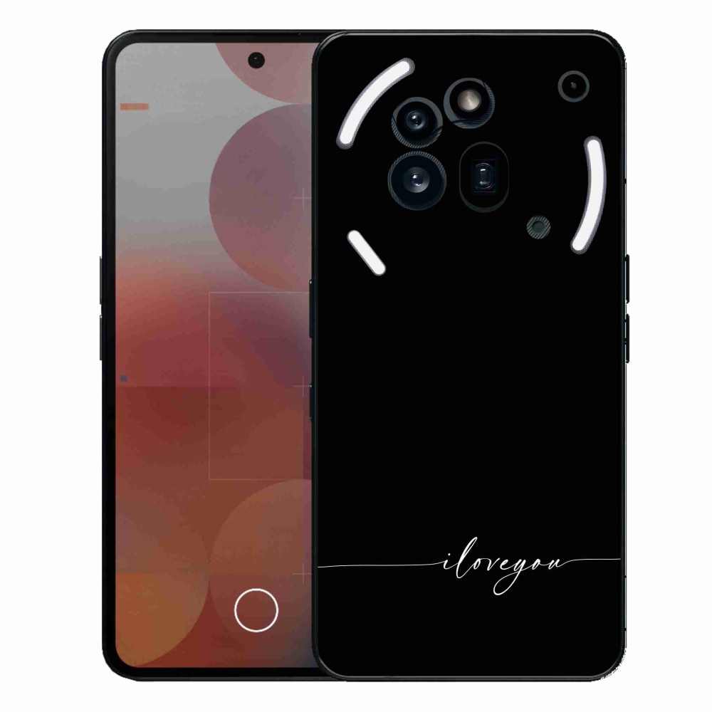 Gélový kryt mmCase na Nothing Phone (3a) Pre - I love you čierne pozadie