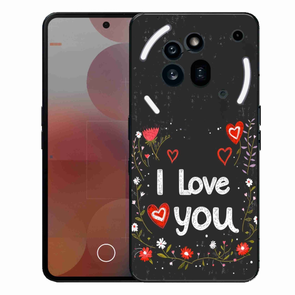 Gélový kryt mmCase na Nothing Phone (3a) Pre - I love you čierne pozadie