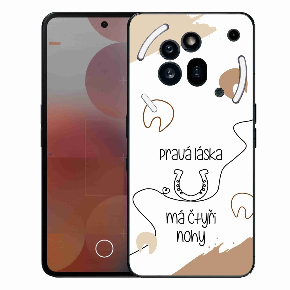 Gélový kryt mmCase na Nothing Phone (3a) Pro - konský motív biele pozadie
