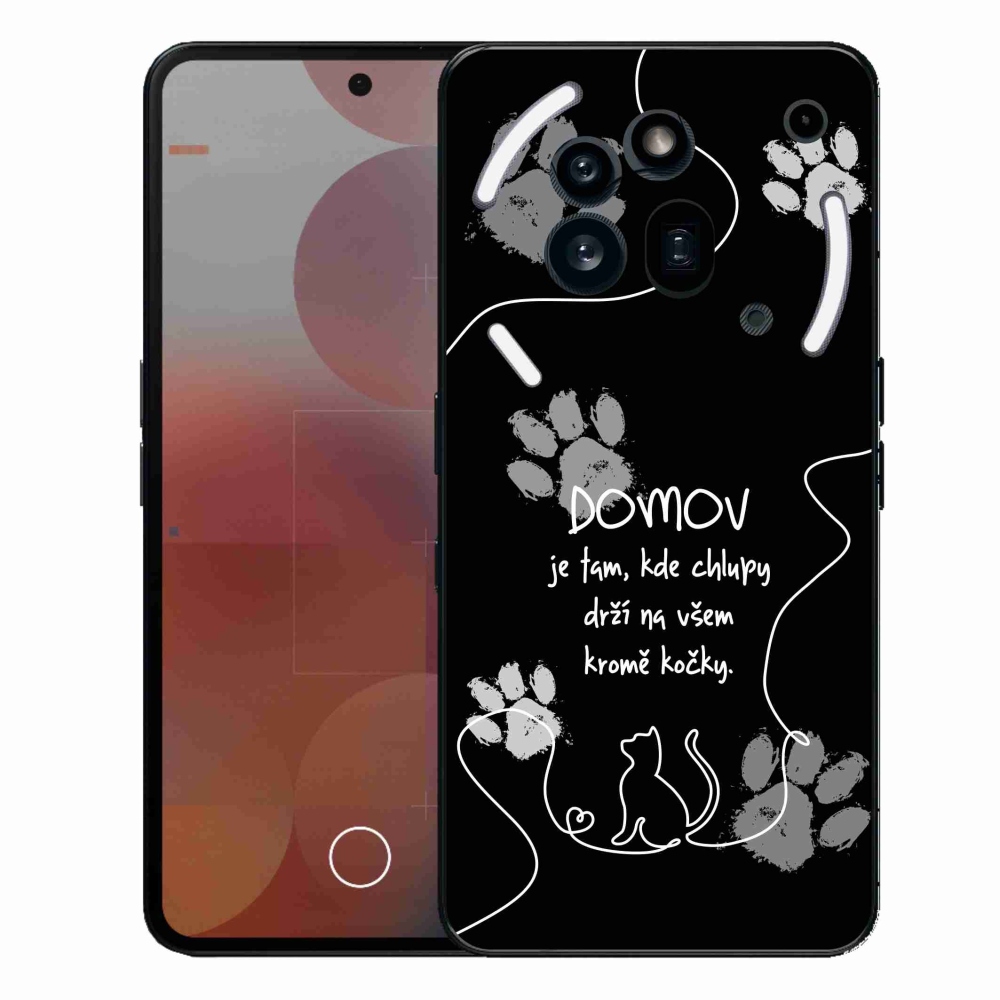 Gélový kryt mmCase na Nothing Phone (3a) Pro - mačacie motív čierne pozadie