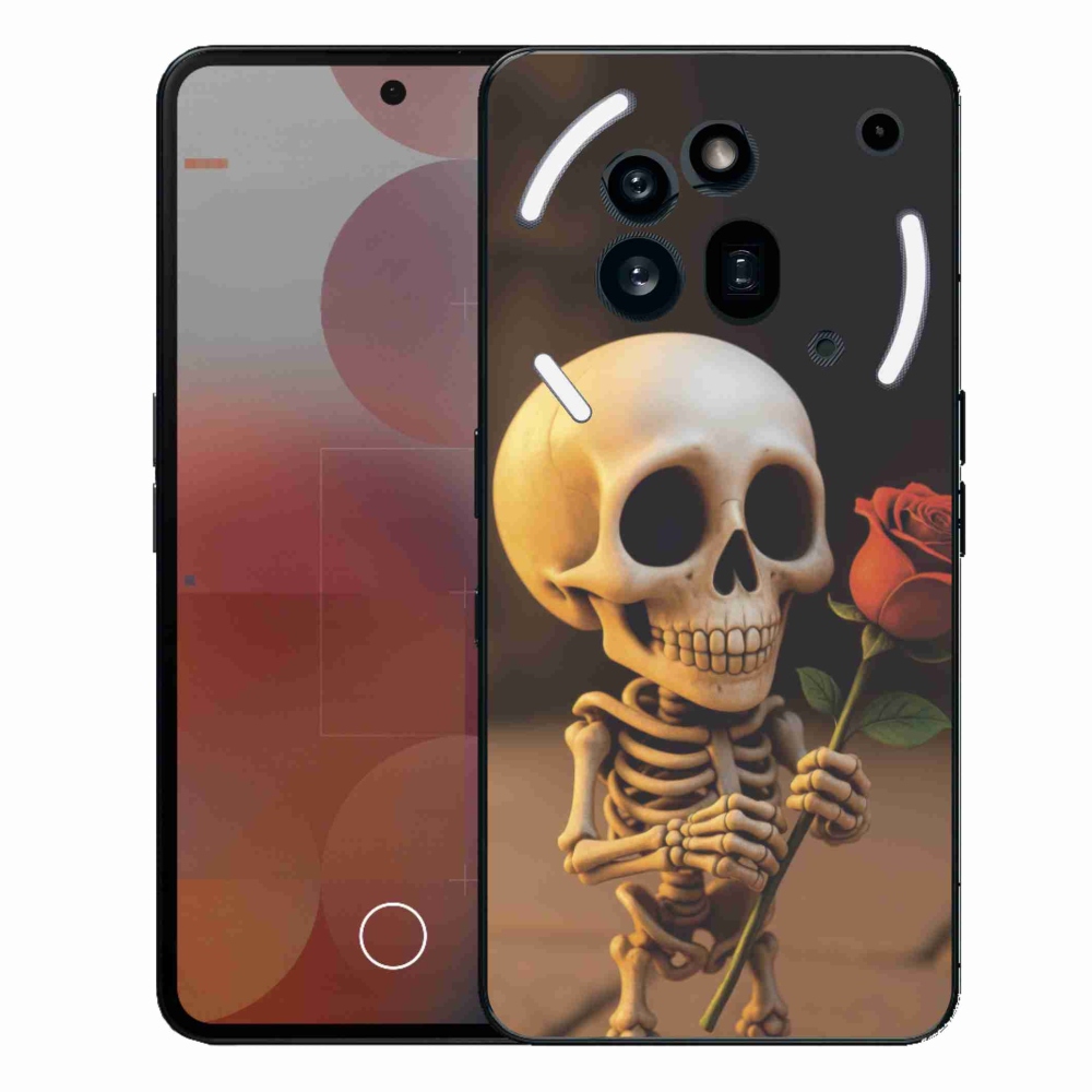 Gélový kryt mmCase na Nothing Phone (3a) Pro - kostlivec s ružou