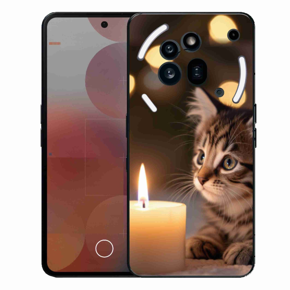 Gélový kryt mmCase na Nothing Phone (3a) Pre - mačiatko a sviečka