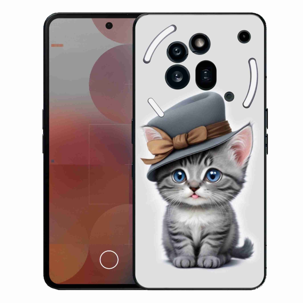 Gélový kryt mmCase na Nothing Phone (3a) Pro - mačiatko s klobúkom