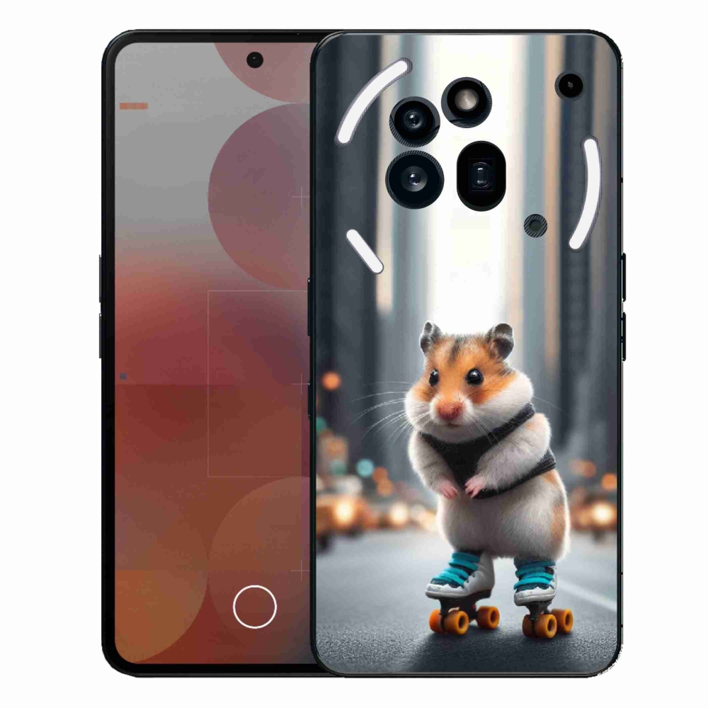 Gélový kryt mmCase na Nothing Phone (3a) Pro - škrečok na korčuliach