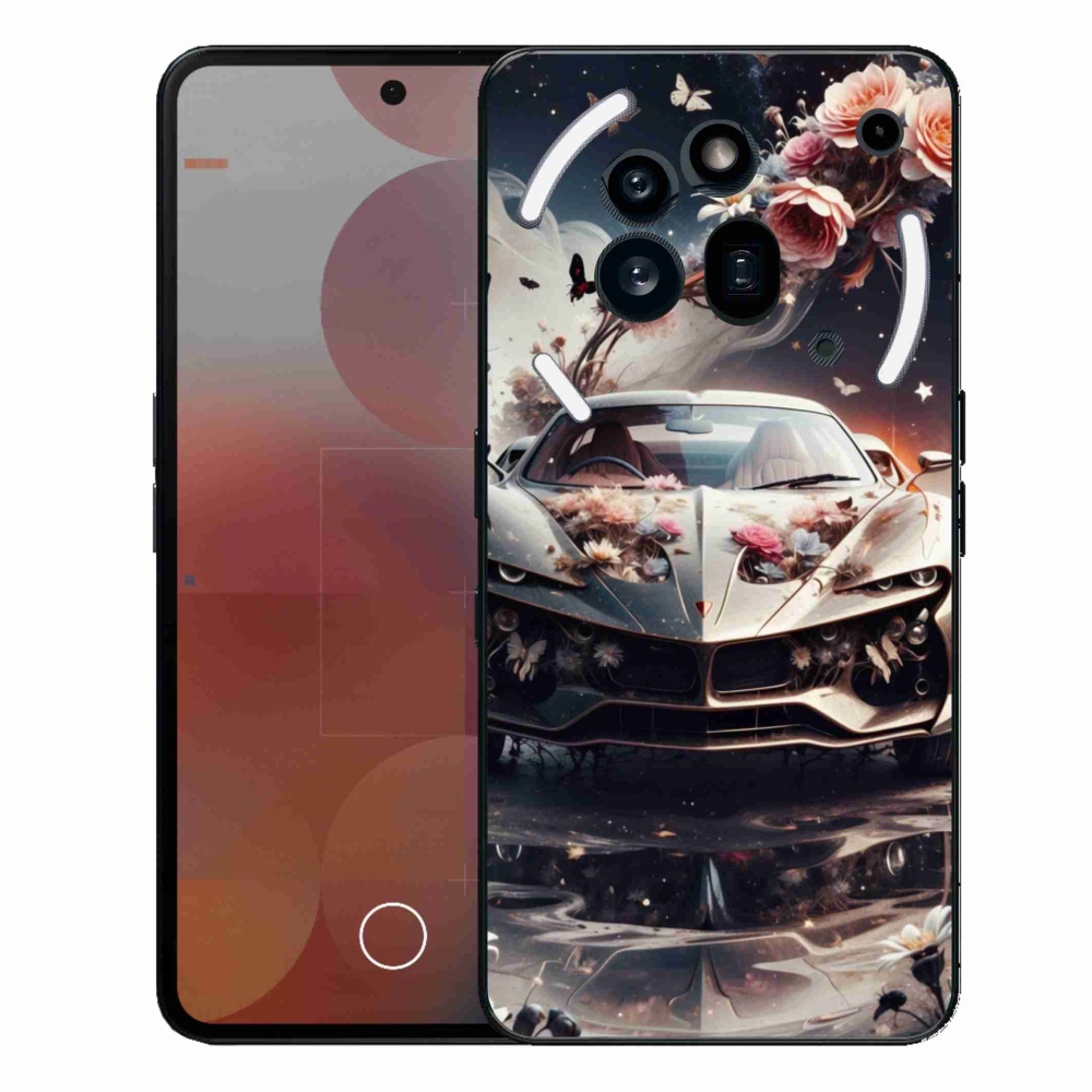 Gélový kryt mmCase na Nothing Phone (3a) Pro - kvetinový športový automobil