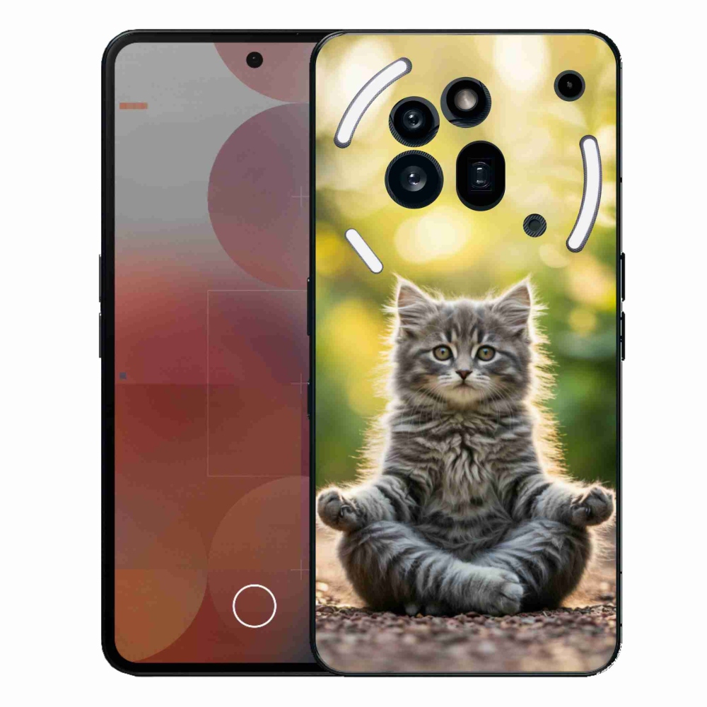 Gélový kryt mmCase na Nothing Phone (3a) Pre - meditujúce mačiatko