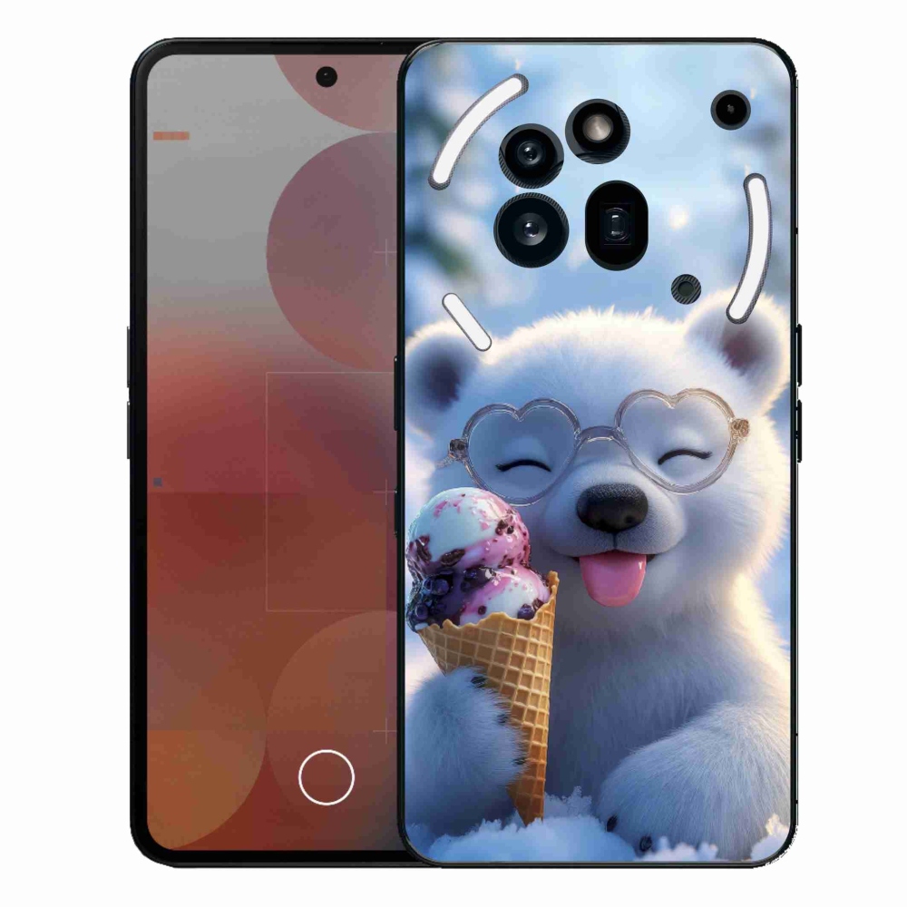 Gélový kryt mmCase na Nothing Phone (3a) Pro - medvedík so zmrzlinou