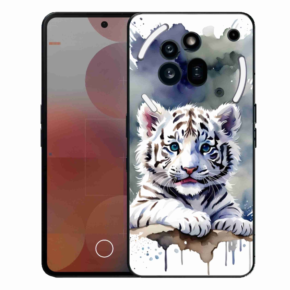 Gélový kryt mmCase na Nothing Phone (3a) Pro - mláďa bieleho tigra