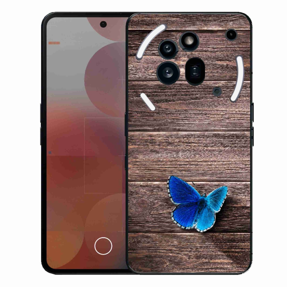 Gélový kryt mmCase na Nothing Phone (3a) Pro - modrý motýľ 1