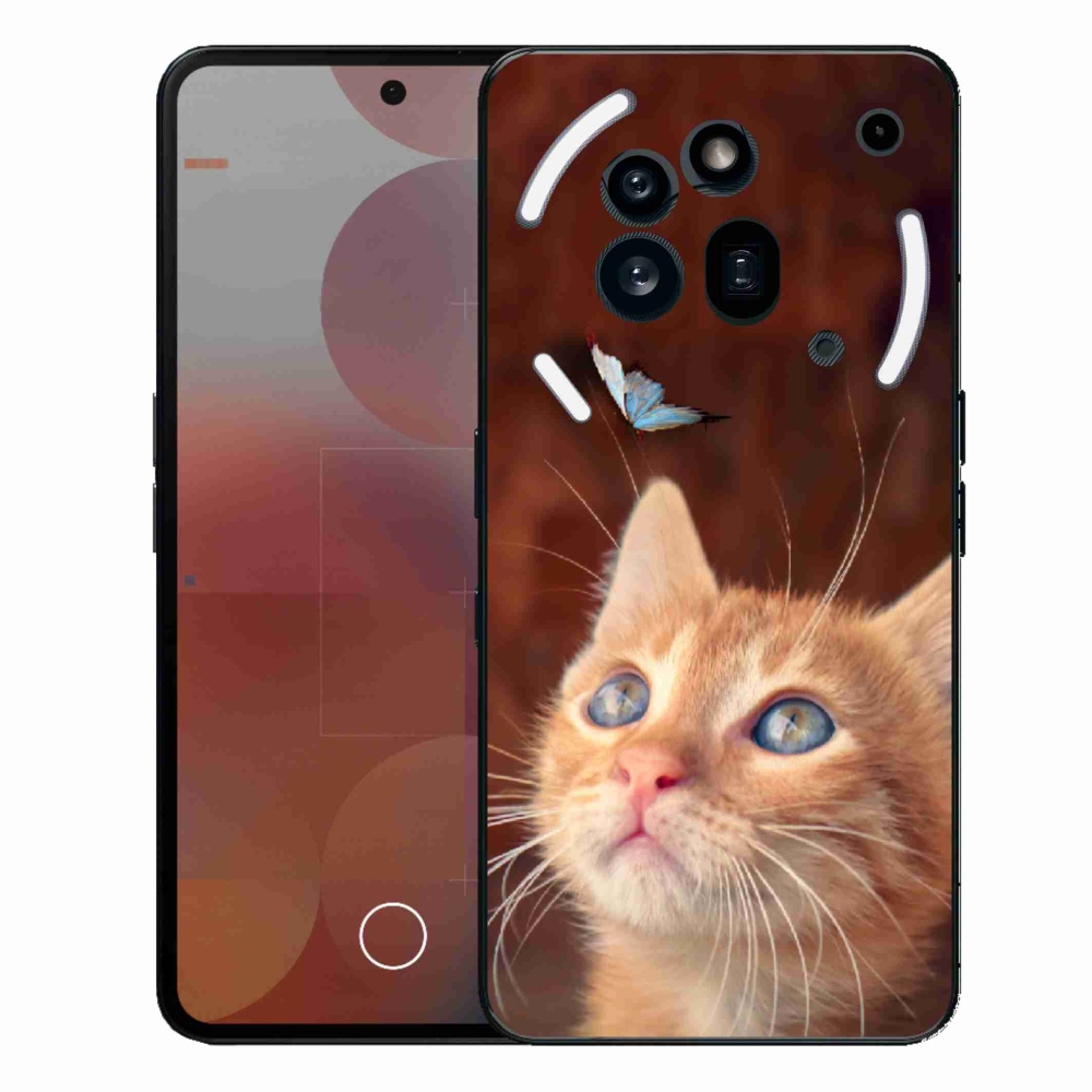 Gélový kryt mmCase na Nothing Phone (3a) Pro - motýľ a mačiatko