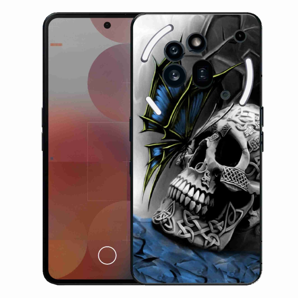Gélový kryt mmCase na Nothing Phone (3a) Pro - motýľ a lebka