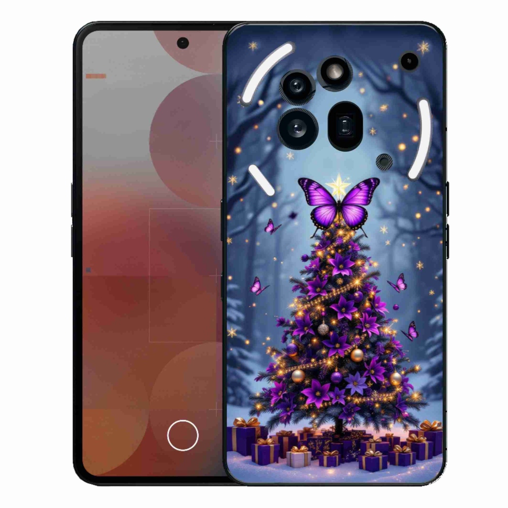 Gélový kryt mmCase na Nothing Phone (3a) Pro - motýlí vianočný stromček
