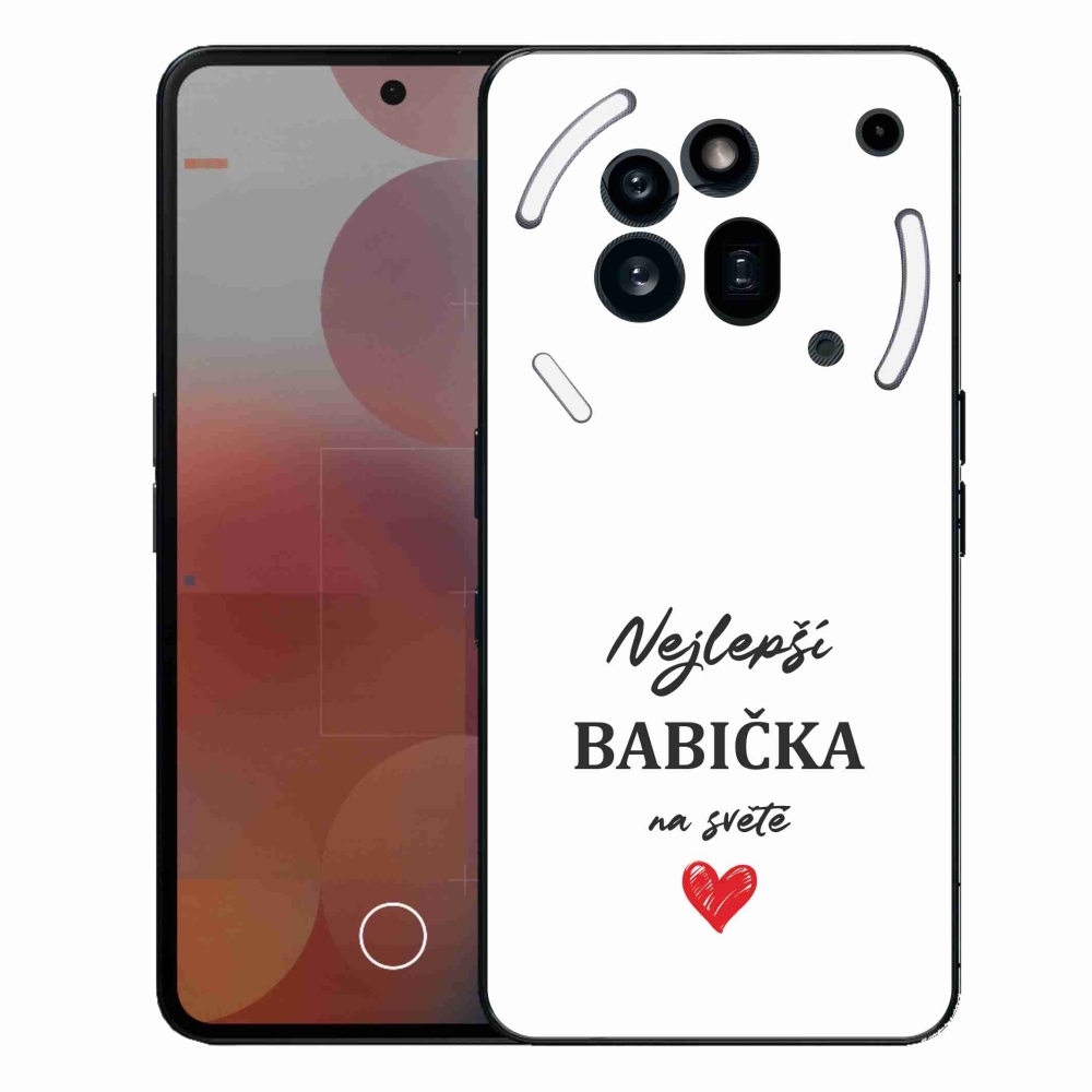 Gélový kryt mmCase na Nothing Phone (3a) Pro - najlepšia babička 1 biele pozadie