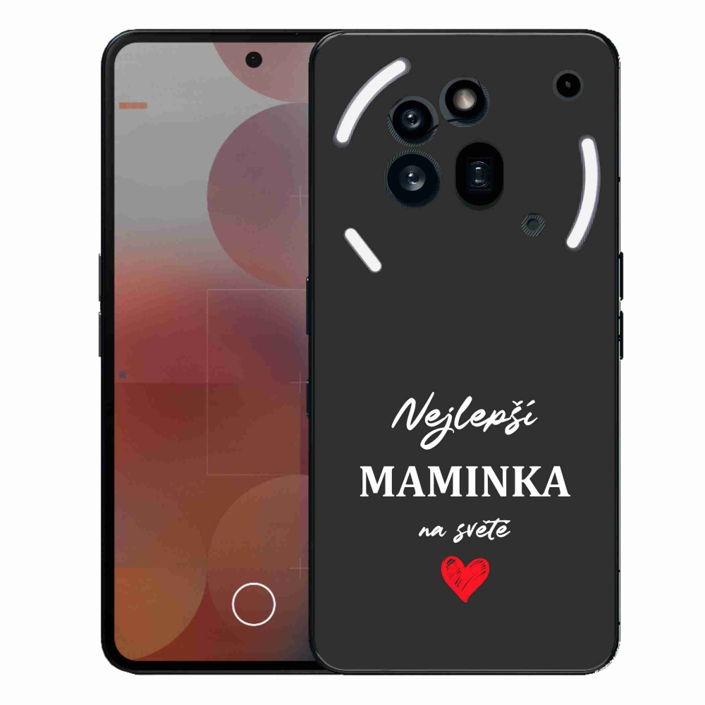 Gélový kryt mmCase na Nothing Phone (3a) Pro - najlepšia mamička 1 čierne pozadie