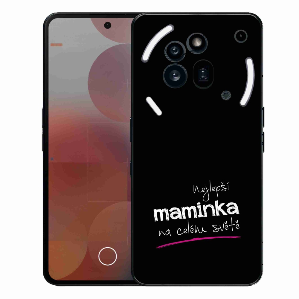 Gélový kryt mmCase na Nothing Phone (3a) Pro - najlepšia mamička 4 čierne pozadie